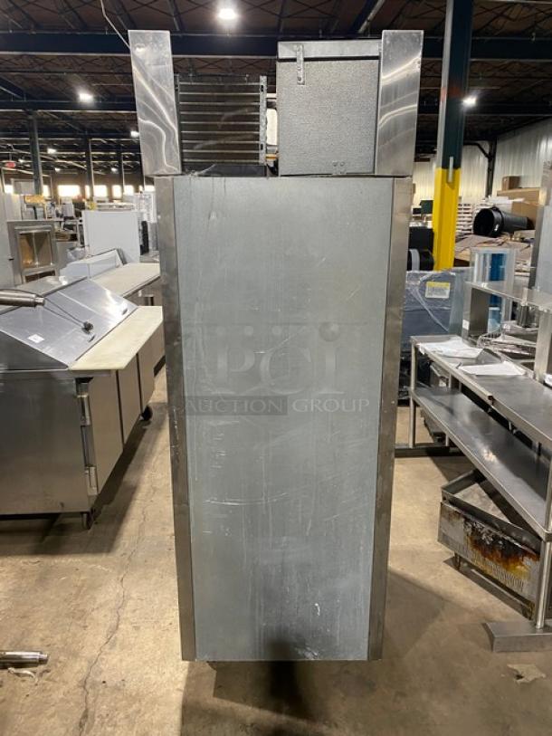 Norlake single door stainless steel reach-in freezer, model NF241SSS0, with poly coated wired rack, on casters, 115V, 1 phase.