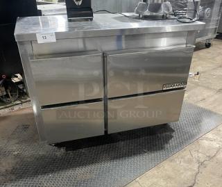 Universal Coolers Commercial Stainless Steel 4 Drawer Undercounter Worktop Refrigerator! On Casters! - Item #1206966