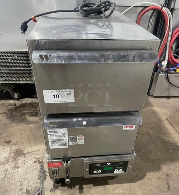 Winston CVap Series 2-Drawer Warming Cabinet, stainless steel, electric, on casters, SN: 20200115-0139, 120V 1 Phase.