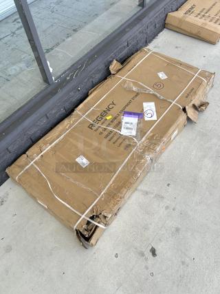 Regency 30" x 72" equipment stand, model 600ES3072GK, brand new, scratch and dent, in original packaging.