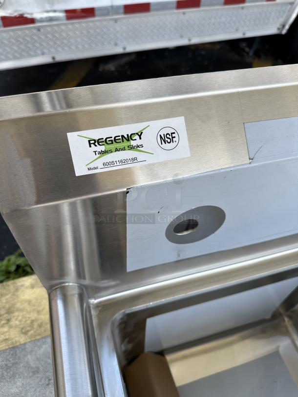 Regency sink component, model 600S1162018R, with right drainboard. NSF certified. Brand new, scratch and dent condition.