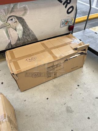 Regency underbar drainboard, model 600DBU2148, 48" x 21". Brand new in original packaging, minor box damage visible.