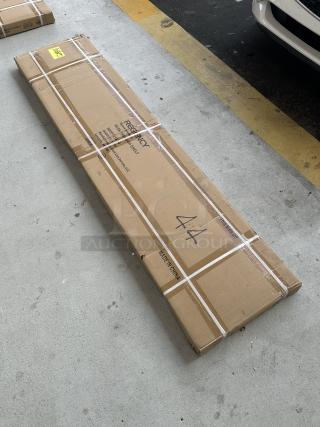 Brand new Regency 16-gauge stainless steel pass-through shelf in box, model 600PTS1884, 18" x 84", scratch and dent.