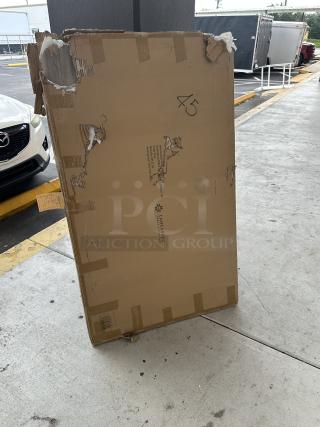 Brand new, scratch and dent Lancaster 36"x60" MDF table top, gray wood finish, in damaged packaging. Model: 1643660TFGRY.