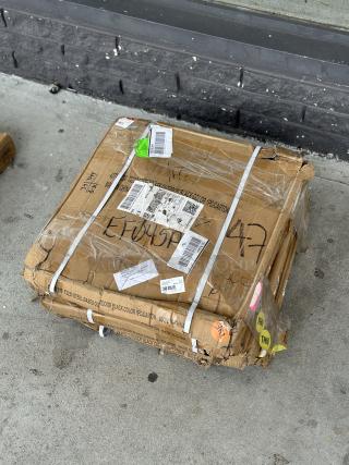Lancaster Table & Seating Excalibur 22" x 30" Cross Outdoor Table Base Plate, model 427TB2230; box is damaged.