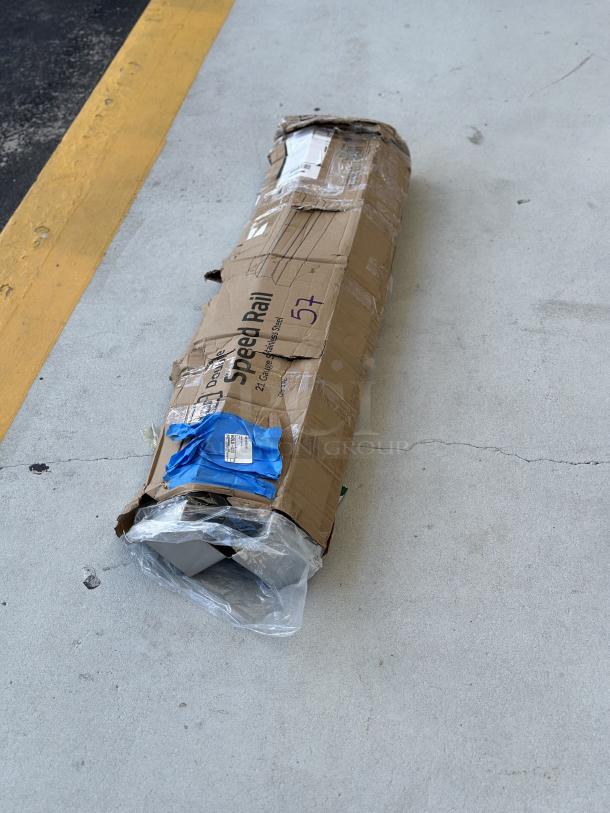 Steelton 48" Double Tier Speed Rail, Model 712B5548D, brand new in damaged packaging, stainless steel, scratch and dent condition.
