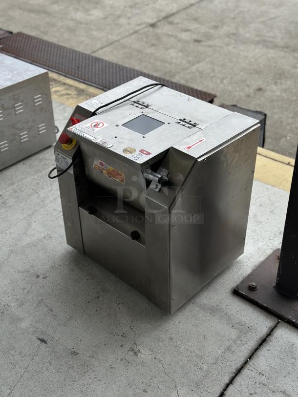 Snoby commercial dough mixing machine, stainless steel, visible control panel and safety markings, used condition.