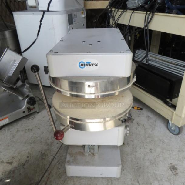 Univex Automatic Dough Sheeter SSP240-01 in good condition. Features 110V power, lever handle, and Univex branding.