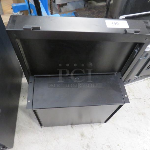 Assorted metal drawer, model 2XBID, black finish, in good condition. Auction label marked "100." Suitable for storage.