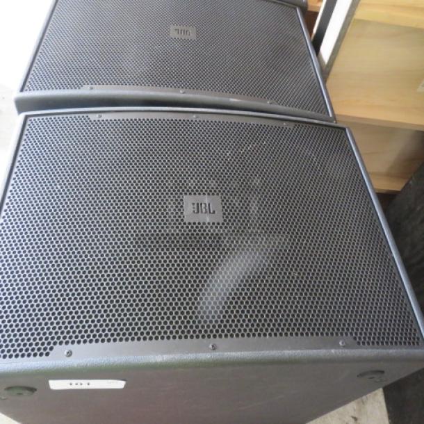 JBL VP Series speaker with black grille, sturdy design. Model: VP. Visible JBL logo on front. Suitable for high-quality audio.