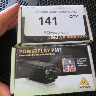 Behringer Powerplay PM1 new in-ear monitor belt pack, sealed box, model #PM1. Ideal for personal monitor applications.