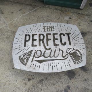One AWESOME Wall Sign THE PERFECT PAIR Pizza And Brew. 36X28 - Item #1209501