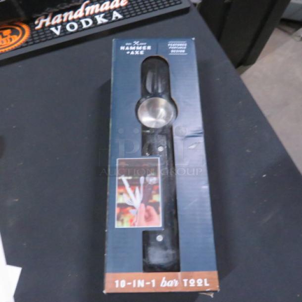One NEW Hammer Axe 10-In-1 Bar Tool in sealed packaging, featuring multiple bar functions, excellent condition.