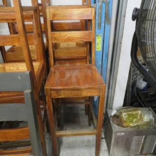 Solid Wood Bar Height Chair With A Footrest. 2XBID - Item #1209586