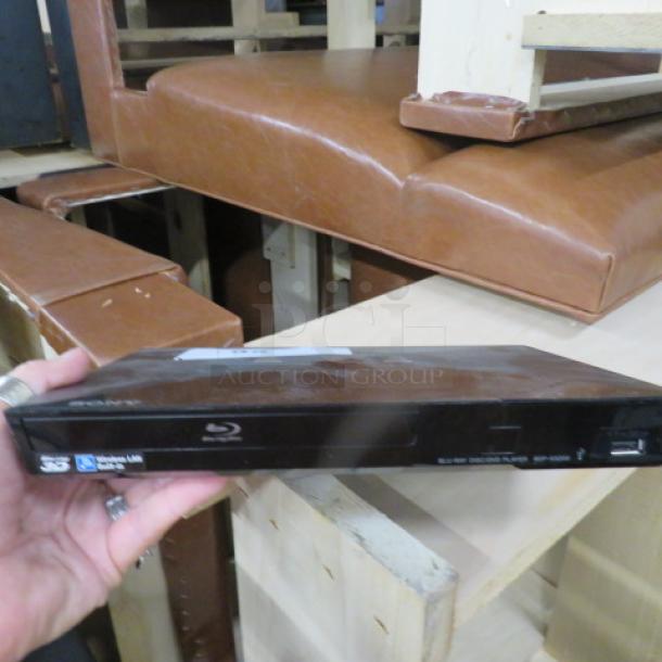 Sony Blu-ray player, model BDP-S360, showing minor wear. Features HDMI output, Ethernet port, and front USB input.