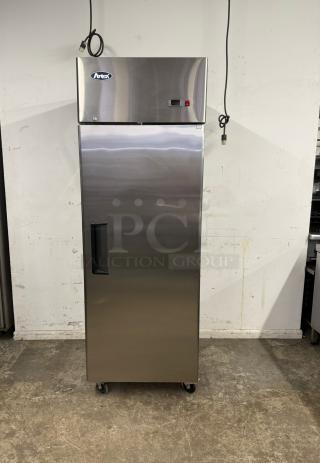 Atosa MBF8001 22.6 Cu.ft single door reach-in freezer, stainless steel, top mount, on casters, excellent condition.