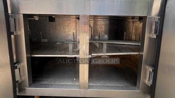HEATCRAFT Refrigerator Unit, Model RAMK23AG, stainless steel interior, double doors, adjustable shelving, used condition.