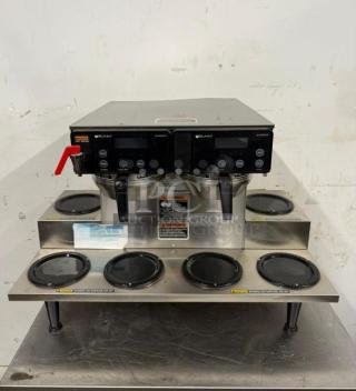 Bunn 38700.0015 Axiom 0/6 Twin 12 Cup Automatic Coffee Brewer with 6 Lower Warmers - Item #1208575
