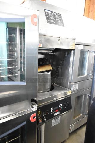 Giles GEF-530-VH Stainless Steel Commercial Electric Fryer with Ventless Hood, 208V, 3 Phase; good condition, visible control panel.