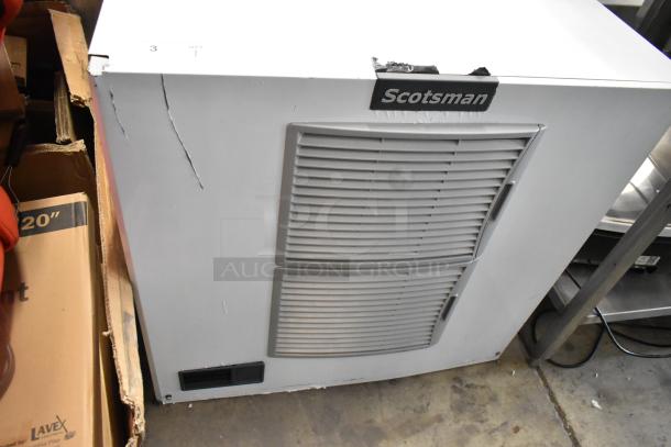 Brand new Scotsman MC1030MA-32A ice head, stainless steel, 208/230V, 1 phase. Scratch and dent condition visible on surface.