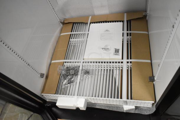 Brand new 2025 True GDM-23-HC cooler with poly coated racks, labels, and packaging intact; 115 volts, 1 phase.