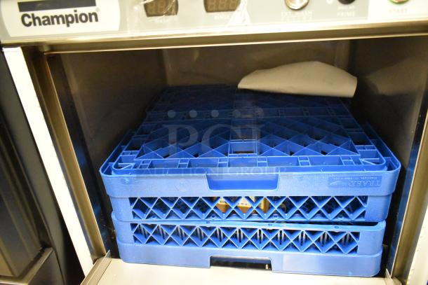 Brand new Champion UH230B stainless steel undercounter dishwasher, 2025, high temp, 120-208/230V, 3-phase, visible scratch and dent.