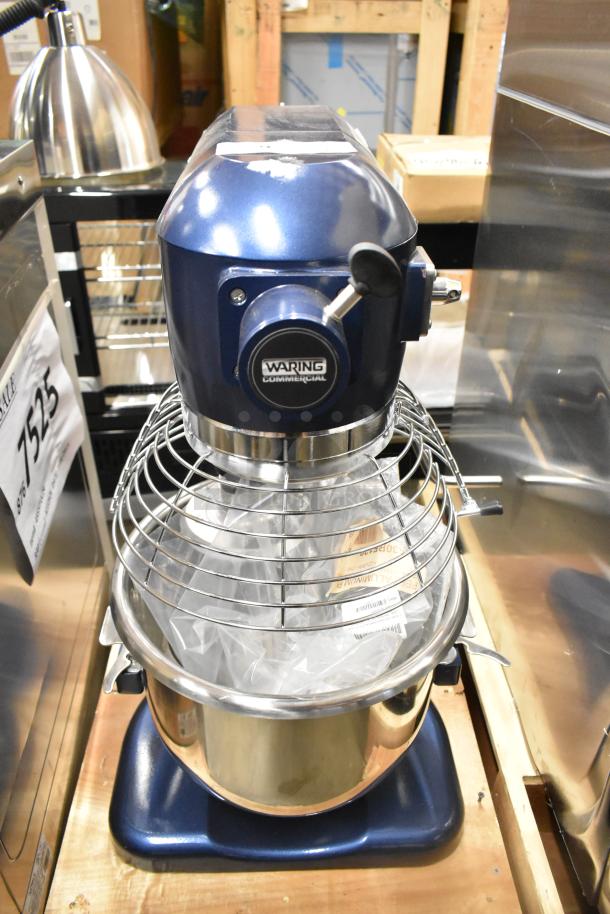 BRAND NEW 2024 Waring WSM20LT 20 Qt Planetary Dough Mixer, stainless steel bowl, bowl guard, whisk. Scratch and dent condition.