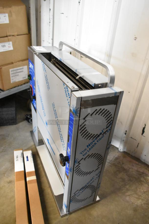 Brand new Prince Castle 296-T55JACK vertical contact toaster, stainless steel, 115V, 1 phase, with protective film.