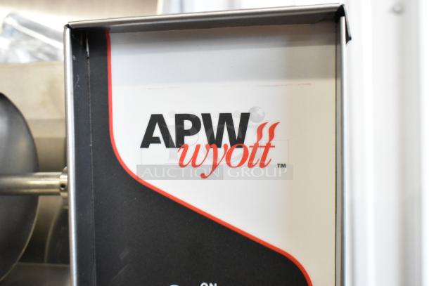 BRAND NEW APW Wyott M-95-2 Vertical Bun Toaster in box, stainless steel, 865 slices/hr, 240V, 1 Phase.