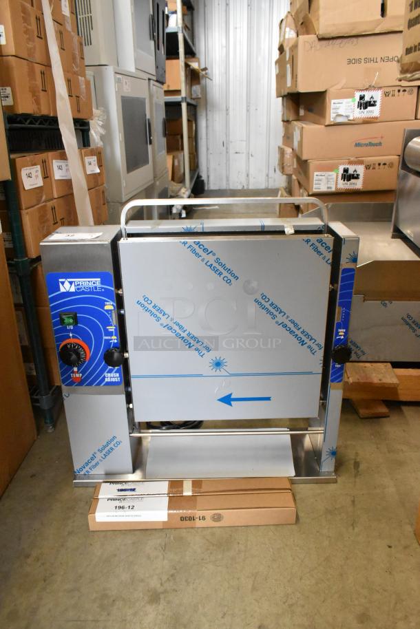 Prince Castle 296-T55JACK stainless steel countertop vertical contact toaster, new in box, 115V, 1 Phase, commercial use.
