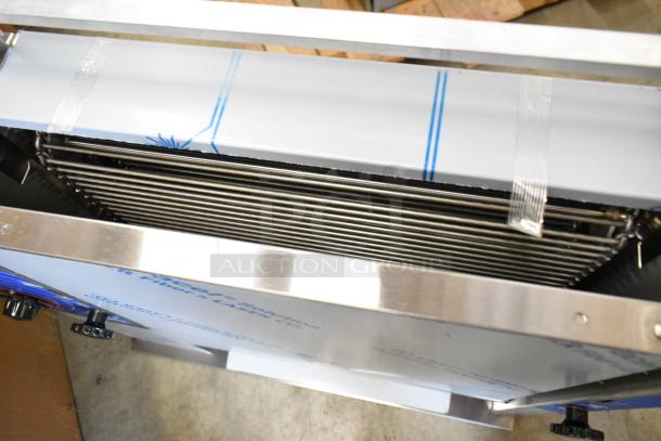 Brand new Prince Castle 296-T55JACK stainless steel countertop vertical contact toaster in box, 115V, 1 phase.
