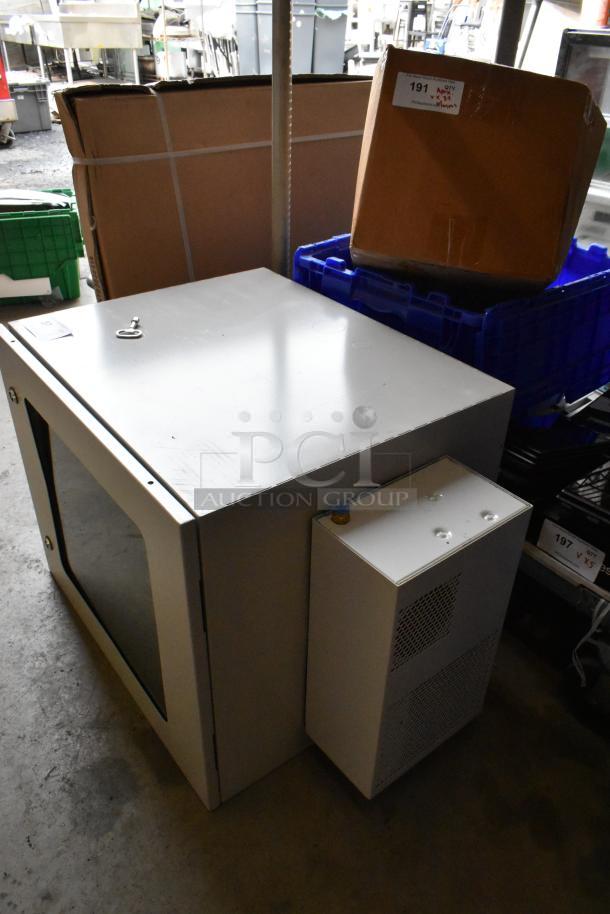 BRAND NEW BlackShields DC0300 white metal cabinet, featuring a sleek design and durable construction, in pristine condition.