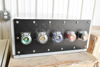 Brand new Power Assemblies gray metal box with colorful connectors. Rugged design, perfect for industrial use.