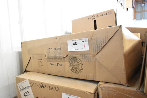 Brand new EloTouch ESY22I1-2UWB-0-AO-GY-G Display in sealed box, label shows "48 QTY 1" from PCIAuctions.com.
