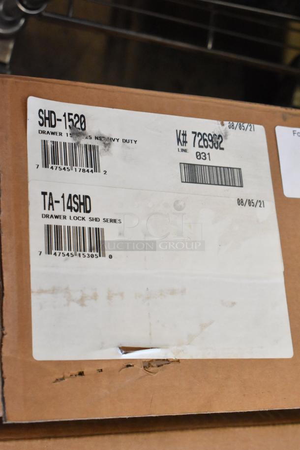 Brand new Advance Tabco SHD-1520 stainless steel drawer in box. Heavy duty, includes drawer lock SHD series.