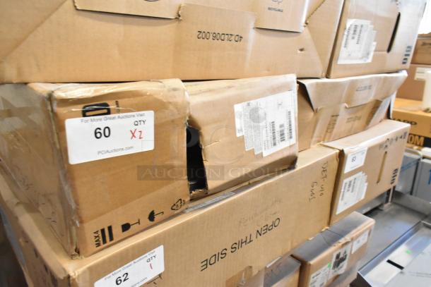 Brand new EloTouch ESY22I1-2UWB-0-AO-GY-G displays, in original boxes, auction label indicates quantity of two.