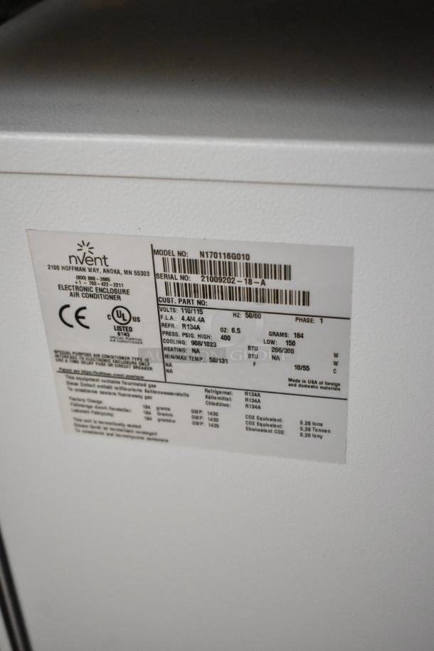 Hoffmann N170116G010 Spectracool Compact, 1025 BTU, 110/115V, 1 Phase. New condition, detailed label with specifications.