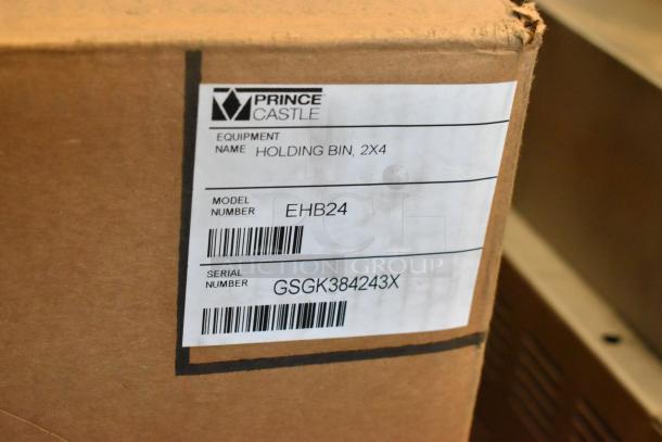 Brand new Prince Castle EHBP23 stainless steel countertop merchandiser in box, model EHB24, 120V, 1 phase, serial GSGK384243X.
