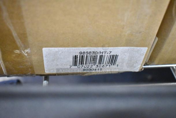 Brand new Global 988870 forklift jack stand, 26,000 lb capacity, barcode visible on box.
