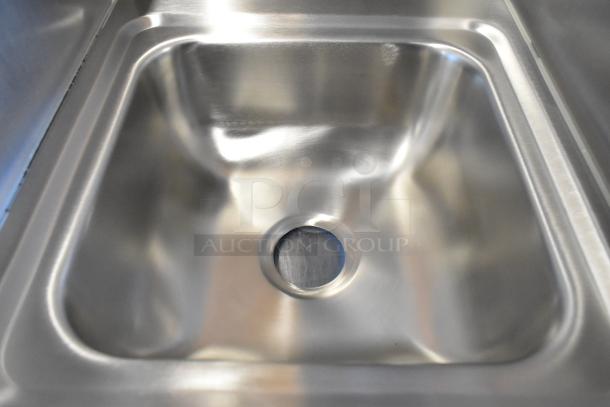 "Advance Tabco 7-PS-56 stainless steel single bay wall mount sink, brand new, high-quality durable construction."