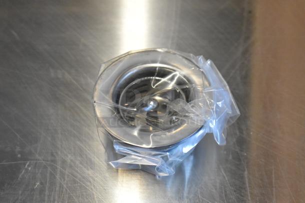 Brand new Advance Tabco 7-PS-56 stainless steel single bay wall mount sink accessory, partially wrapped.