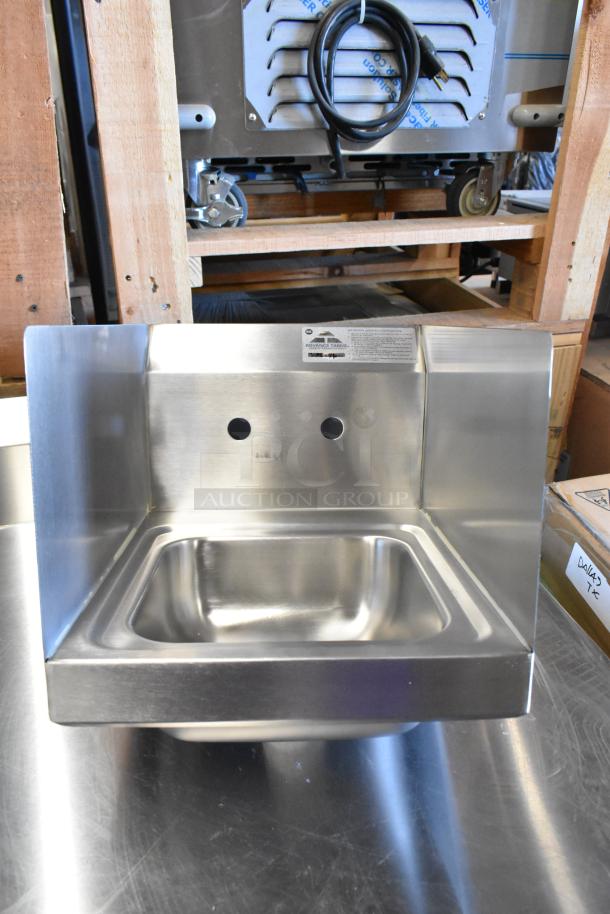 Brand new Advance Tabco 7-PS-56 stainless steel single bay wall mount sink, visible label, excellent condition.