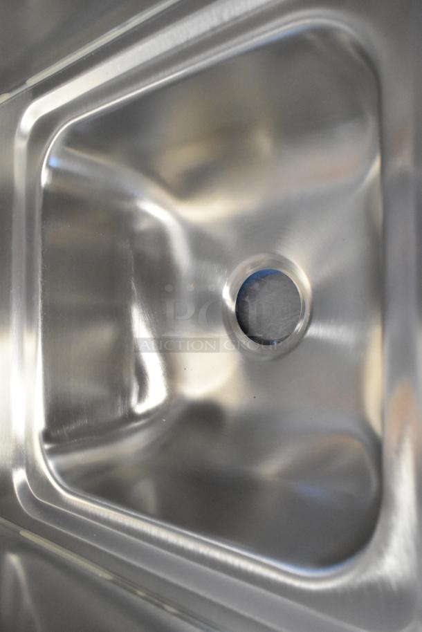 Advance Tabco 7-PS-56 stainless steel single bay wall mount sink, new in box, shiny finish, perfect condition.