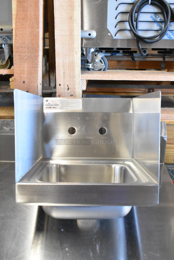 Brand new Advance Tabco 7-PS-56 stainless steel wall mount sink, single bay, includes installation instructions.