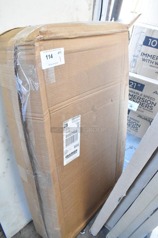 Cardboard box containing two new 5GRU6B units. Box shows Grainger label and auction tag for item quantity verification.