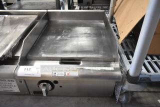 Brand new 2022 Tri Star TSGGM-18i stainless steel commercial countertop natural gas flat top griddle, pristine condition.