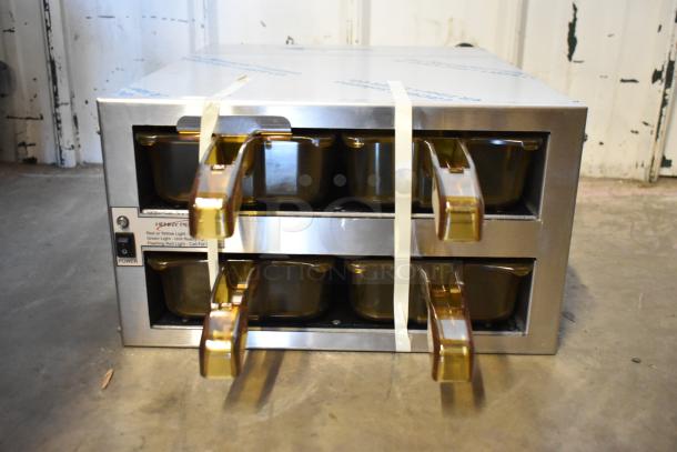 BRAND NEW Henny Penny MPC-22 stainless steel holding bin. Commercial countertop model, 120V, 1 phase, includes original packaging.