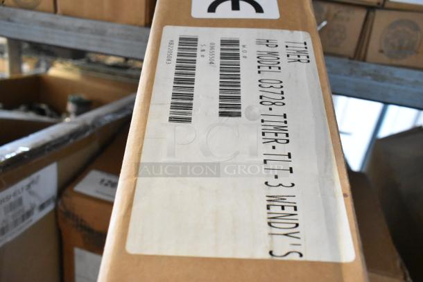 Brand new HP 03728-TIMER-TLT-3, three lane timer, in original packaging. Barcode and model details visible.