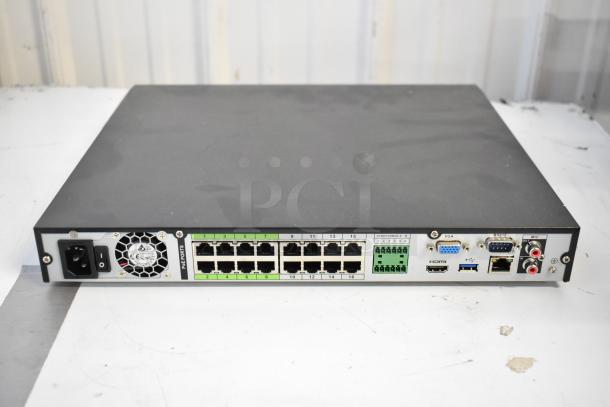 3 NVR502A Network Video Receiver, 100-240V, 1 Phase, 16 Ethernet ports, VGA, HDMI, USB, RS232, in good condition.