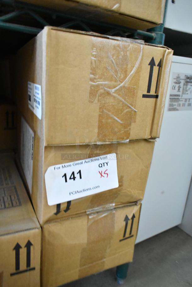 5 new Ecolab Nexa Classic Touch-Free Hand Hygiene Dispensers in boxes, labeled for auction, qty 5, lot 141.